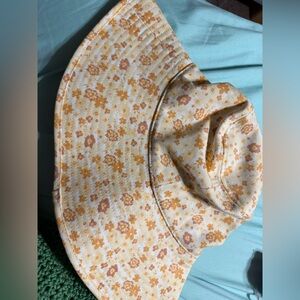 Lack Of Color Floral Bucket Hat in Cream and Orange